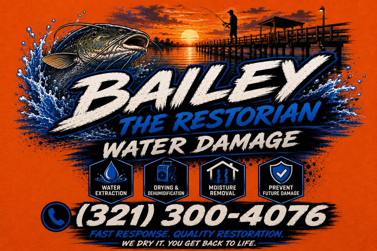Bailey The Restorian — water damage restoration. Water extraction, drying and dehumidification, moisture removal, prevent future damage.
